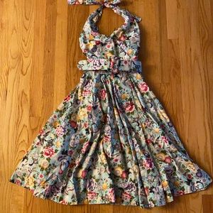 Unique Vintage Fit and Flare Midi Dress size 4
